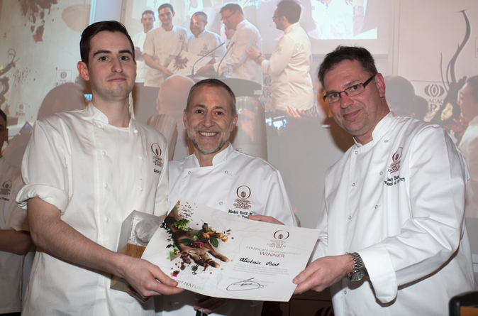 Alistair Birt with Michel Roux jr. and Gary Hunter